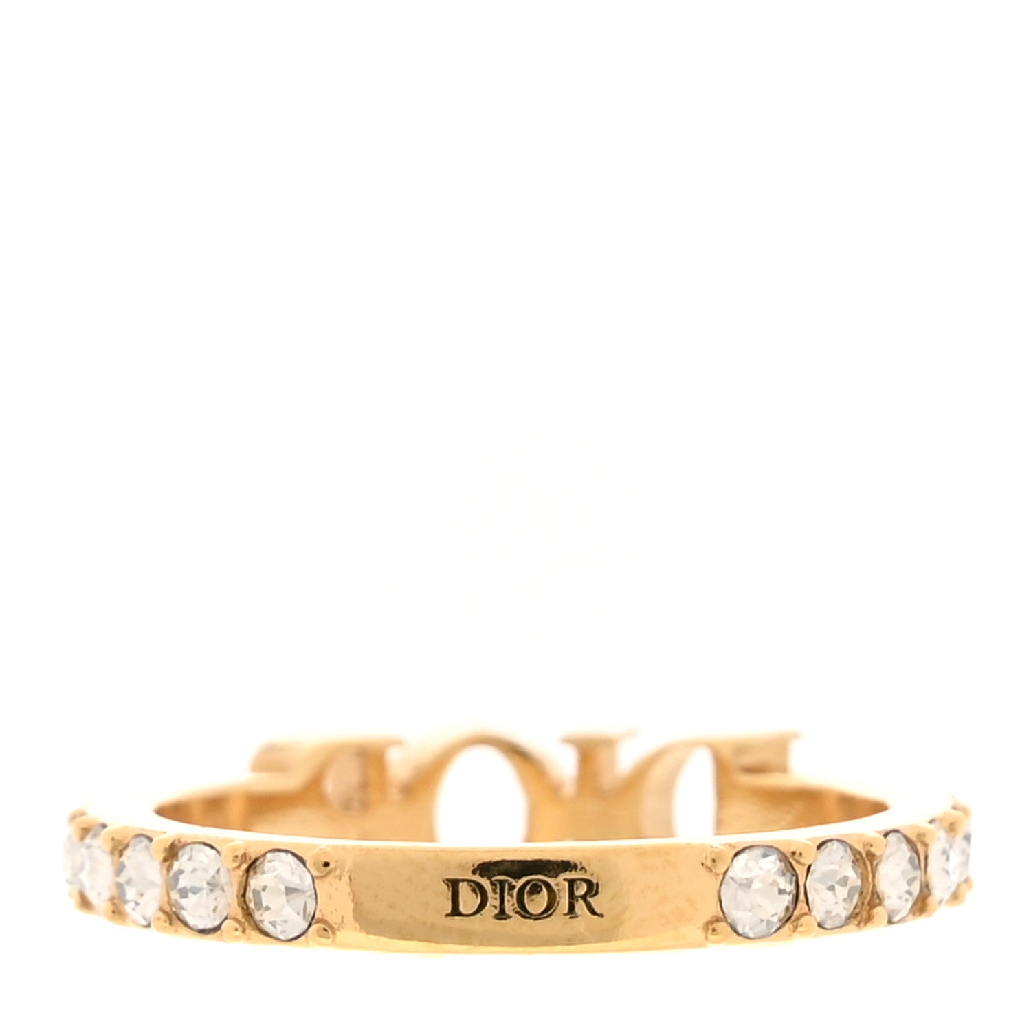Christian Dior Metal Crystal DIO(R)EVOLUTION Ring 54 7 Gold 3 of 5