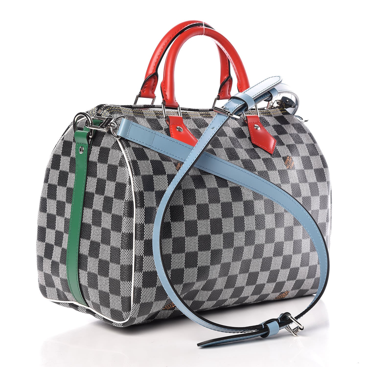 Louis Vuitton Damier Speedy Bandouliere 30 Black White 3 of 9