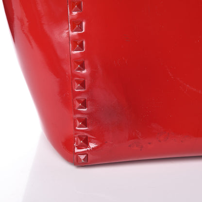 Valentino Garavani Patent Monochrome Rockstud Double Handle Tote Rosso Valentino 8 of 15