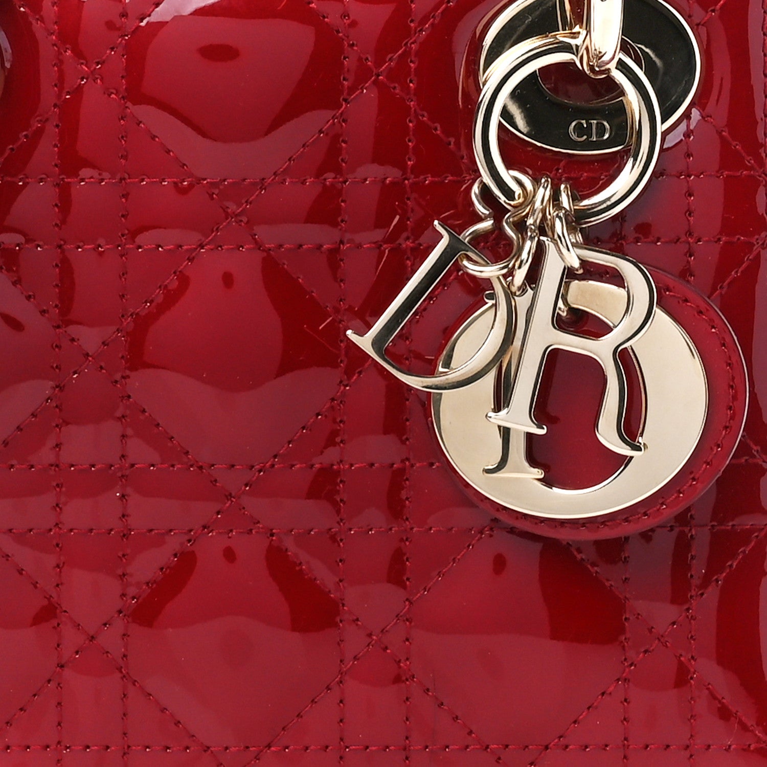 Christian Dior Patent Cannage Mini Lady Dior Red 8 of 10