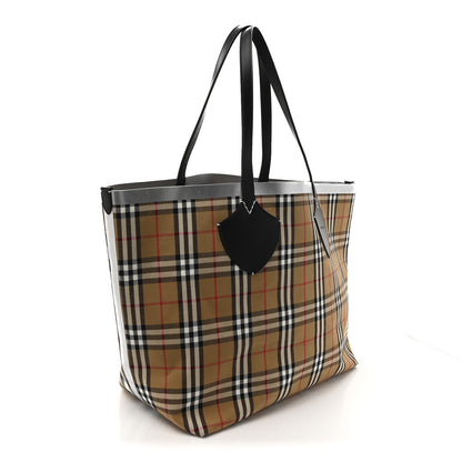 Burberry Vintage Check XL The Giant Reversible Tote Black Silver 3 of 13