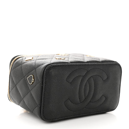 Chanel Caviar Quilted Enamel Coco Casino Small Vanity Case With Chain Black 4 of 10