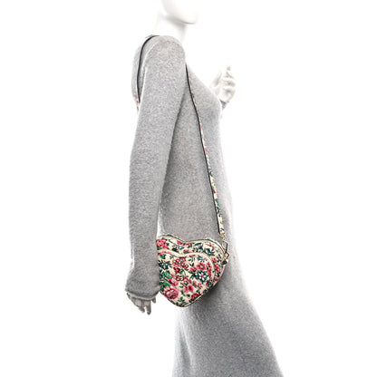 Gucci Calfskin Brit Roses Print Matelasse Diagonal Mini Interlocking G Heart Shoulder Bag Multicolor 2 of 11