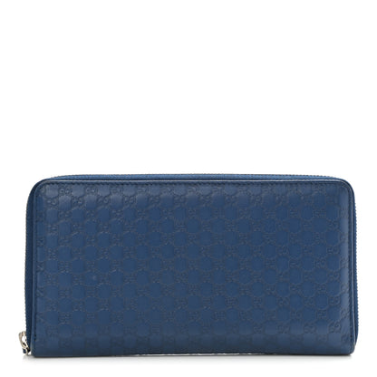 Gucci Microguccissima Zip Around Organizer Wallet Deep Cobalt 1 of 12