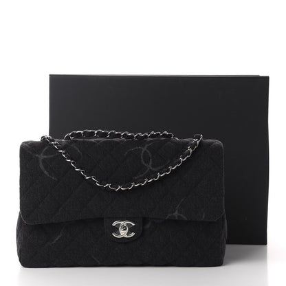 Chanel Denim Quilted CC Print Jumbo Single Flap Black 11 of 11