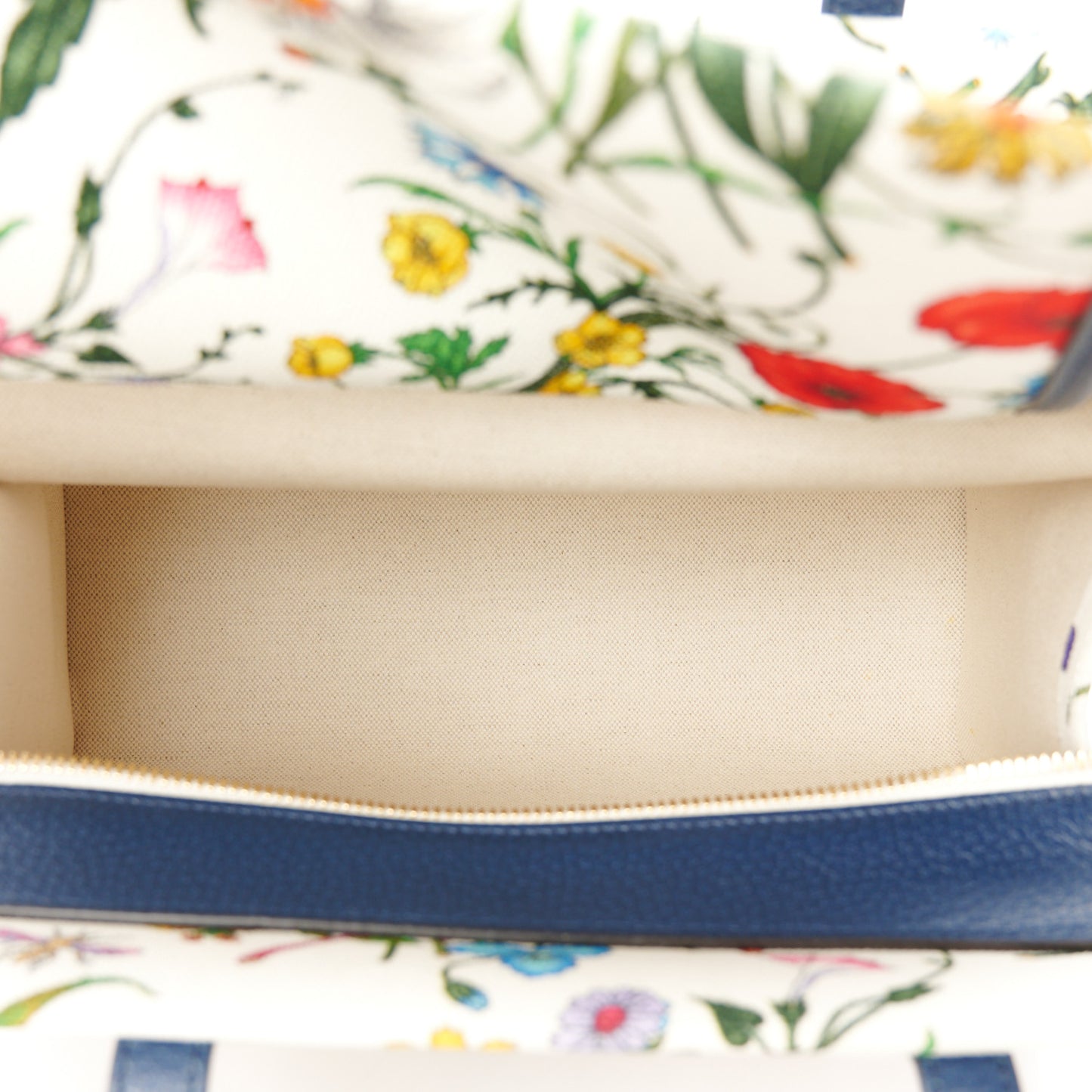 Canvas Medium Flora Tote White Multicolor Blue Agata