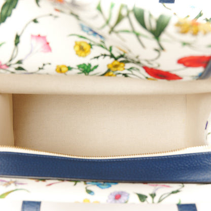 Gucci Canvas Medium Flora Tote White Multicolor Blue Agata 5 of 10