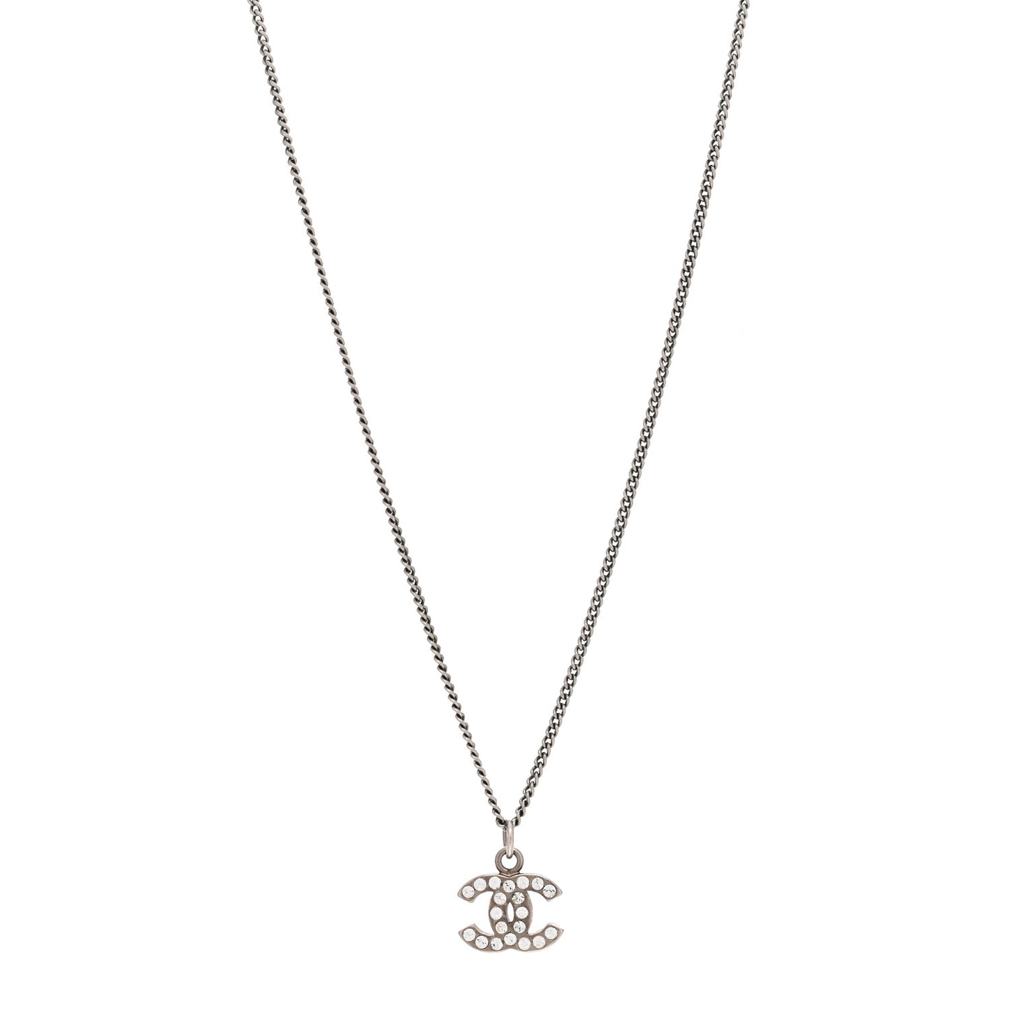 Crystal CC Necklace Silver