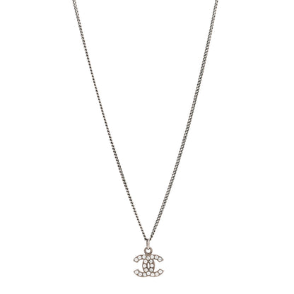 Chanel Crystal CC Necklace Silver 1 of 4