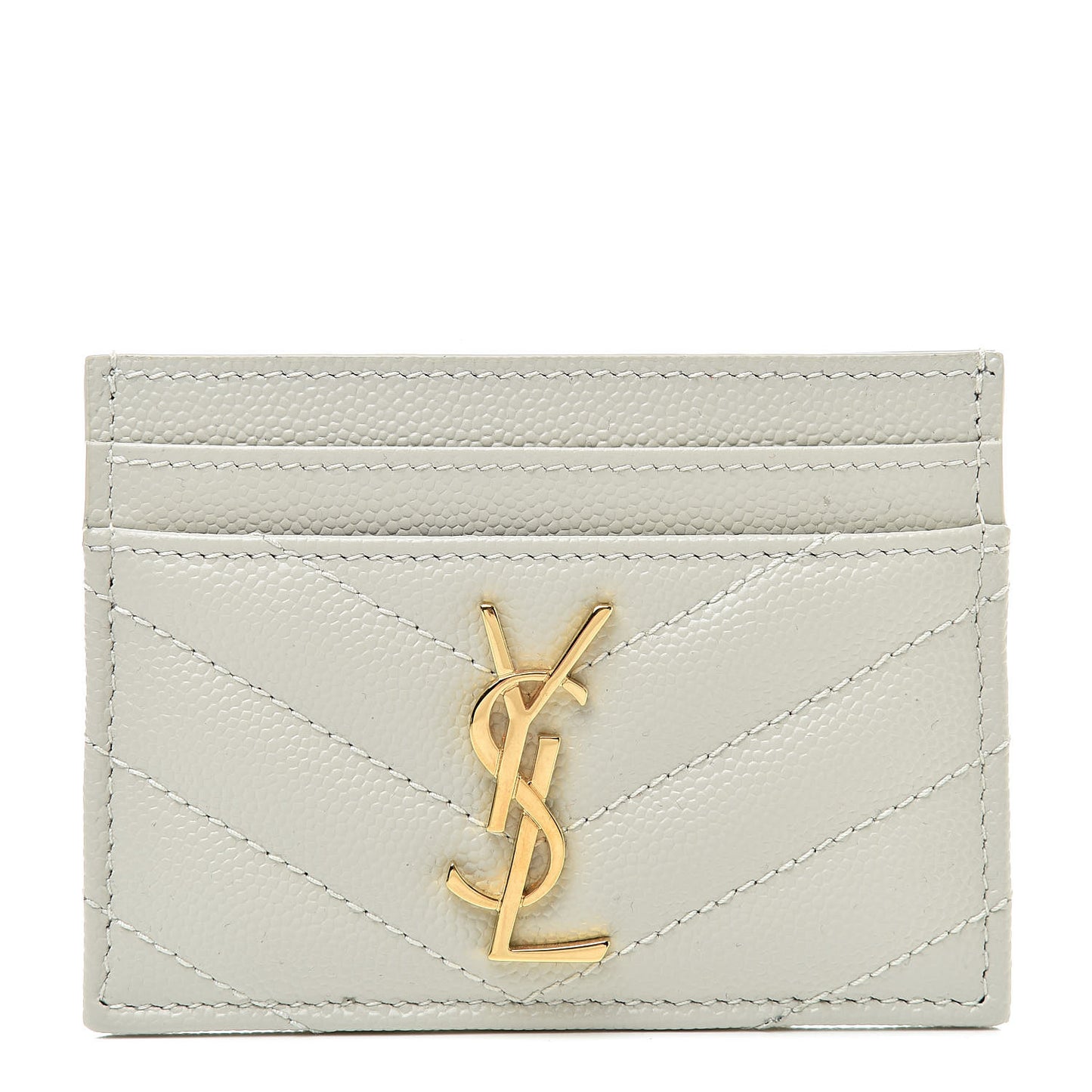Grain De Poudre Matelasse Chevron Card Case Crema Soft