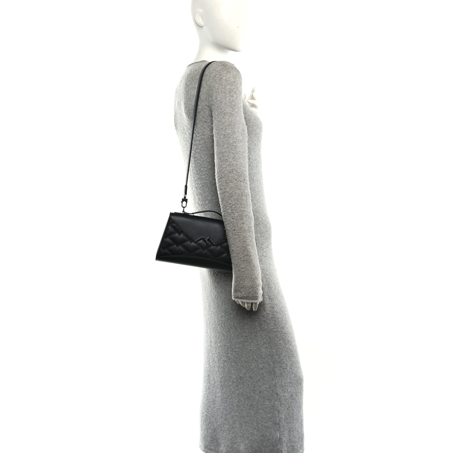 Moynat Lambskin Quilted Gabrielle Clutch Black 2 of 10