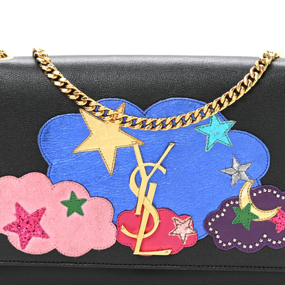 Saint Laurent Lambskin Medium Cloud Star Monogram Kate Satchel Black 8 of 10