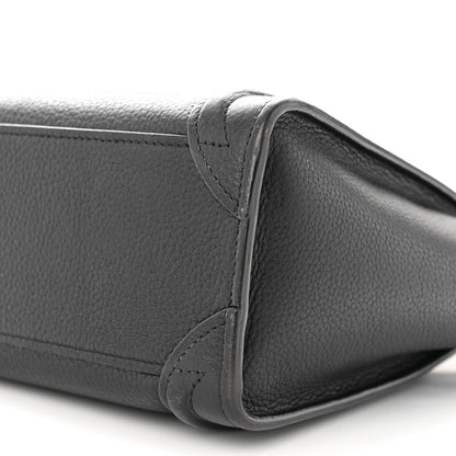 Celine Drummed Calfskin Nano Luggage Black 10 of 13