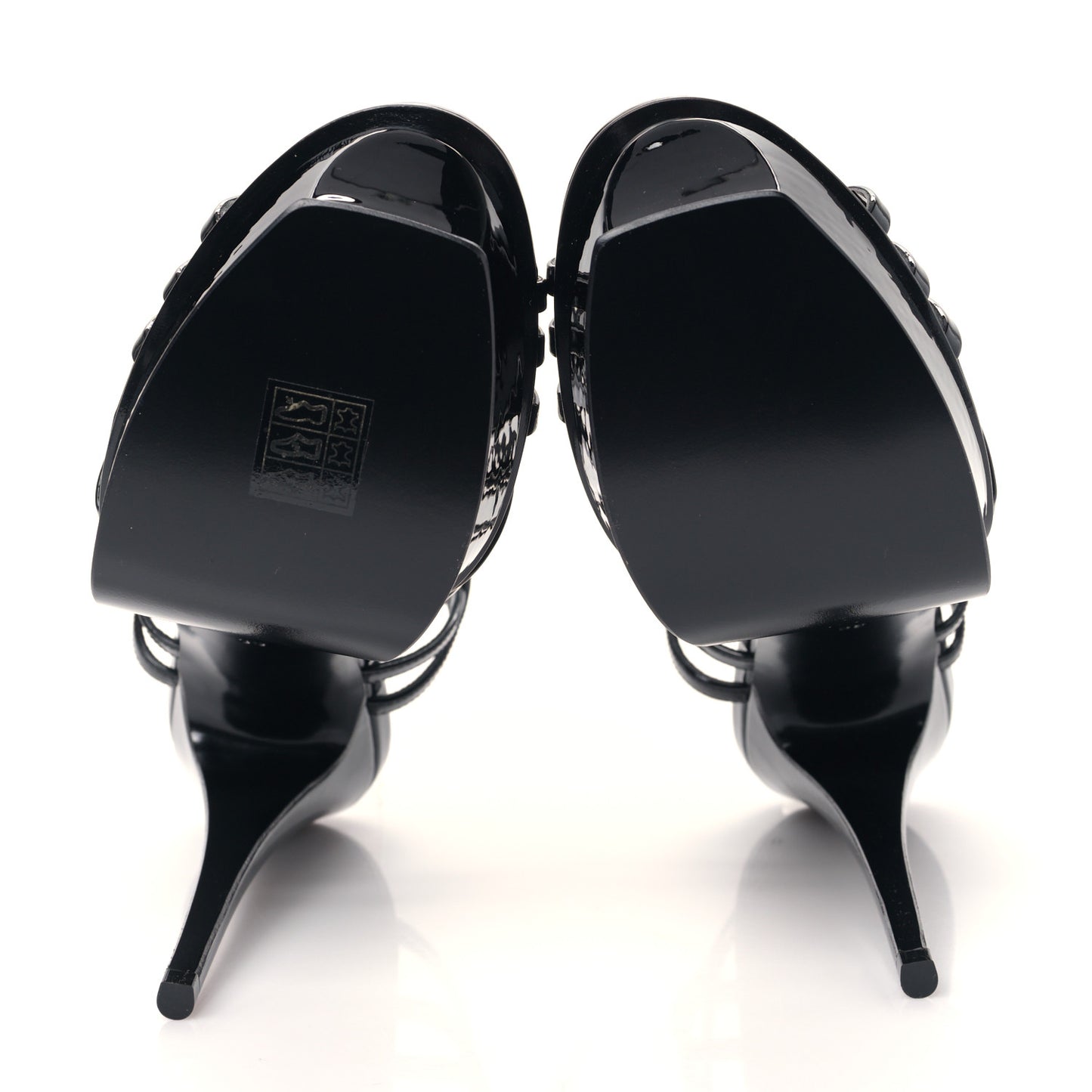 Patent Platform Criss Cross Sandals 39 Black