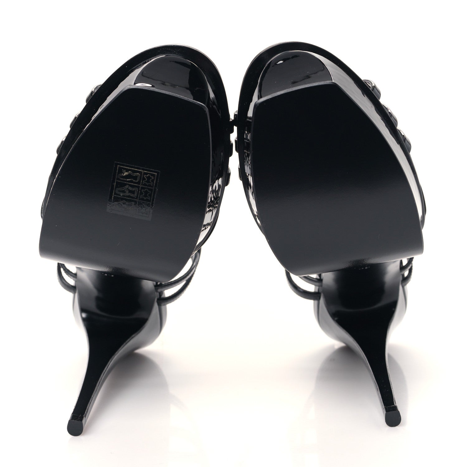 Saint Laurent Patent Platform Criss Cross Sandals 39 Black 5 of 8