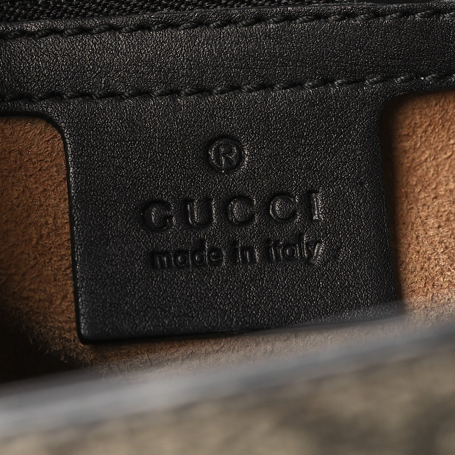 Gucci GG Supreme Monogram Calfskin Small Padlock Top Handle Bag Beige Black Cuir 6 of 12