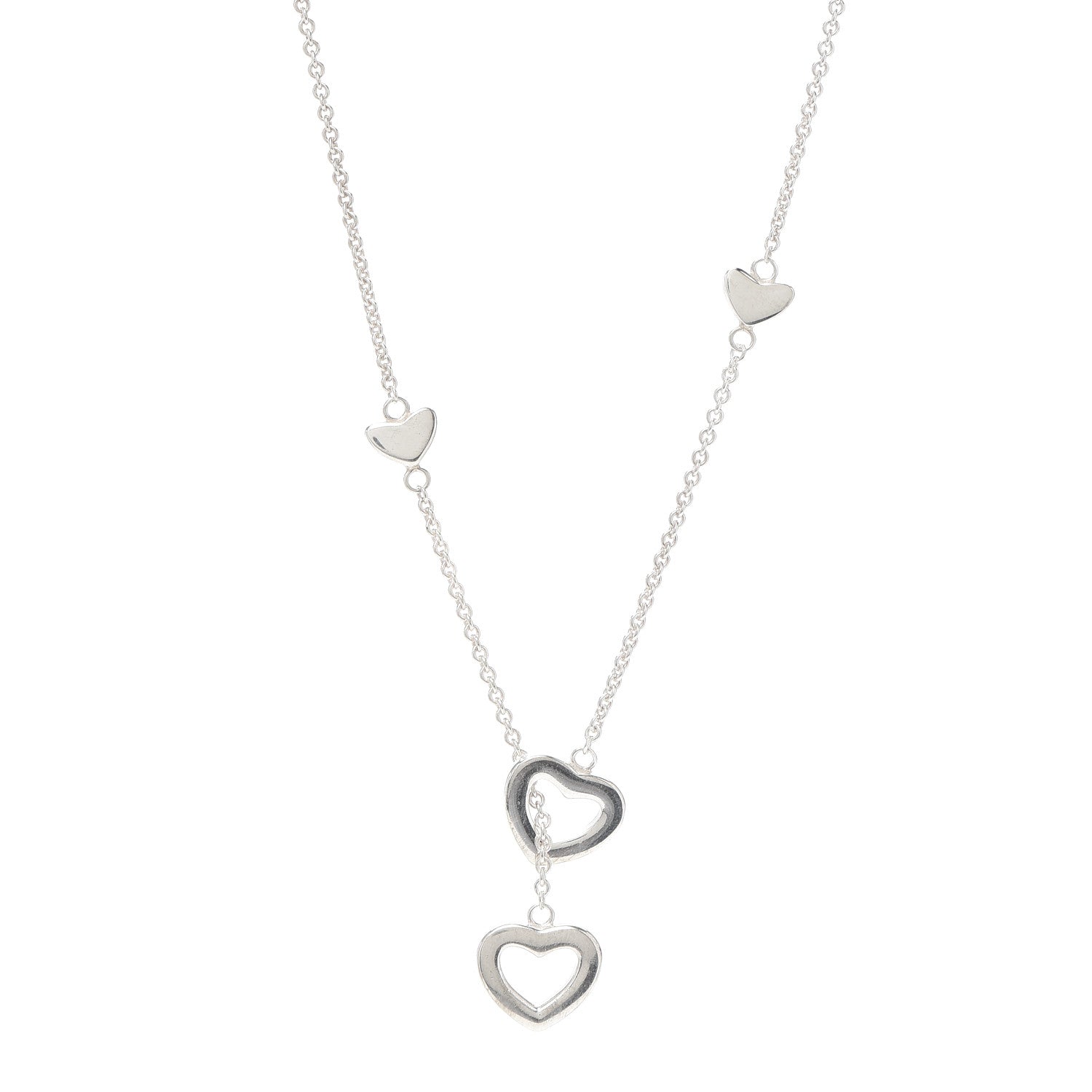 Tiffany Sterling Silver Heart Lariat Necklace 1 of 6