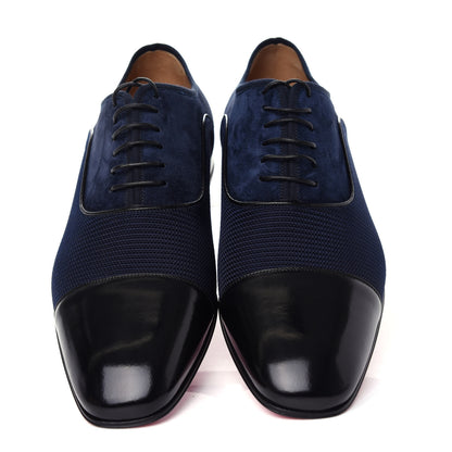 Christian Louboutin Calfskin Suede Tissu Mens Greggo Orlato Flat Oxfords 41 Version Multi 5 of 10