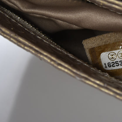 Chanel Iridescent Python Quilted Medium Clam Pocket Flap Gold 7 of 8