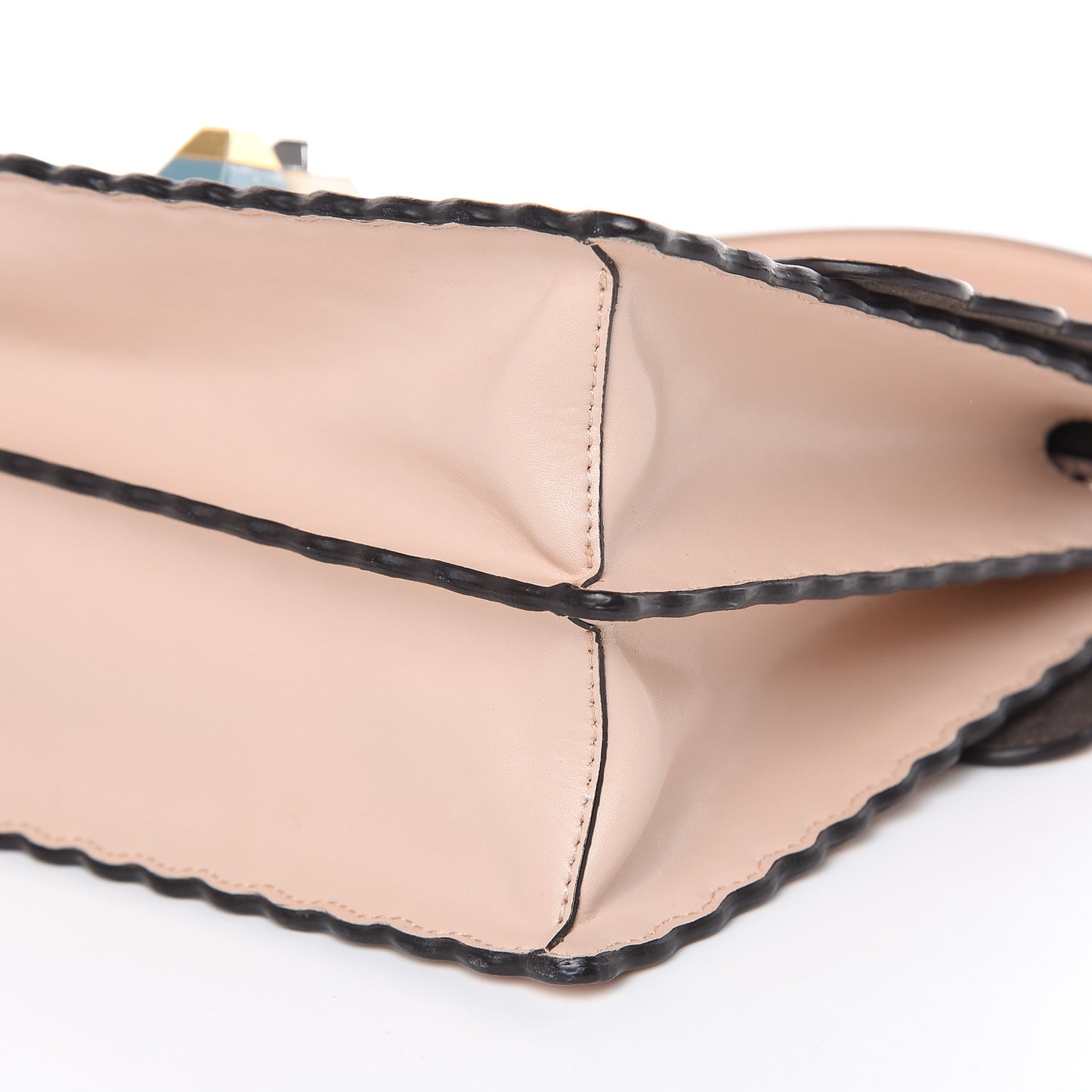 Vitello Liberty Scalloped Studded Kan I Shoulder Bag Plaster
