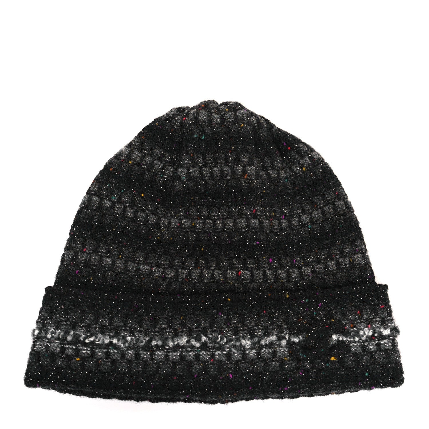 Chanel Cashmere Woven Glitter CC Beanie Hat Multicolor 1 of 3