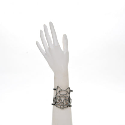 Chanel Strass Crystal CC Emoji Robot Cat Cuff 2 of 4