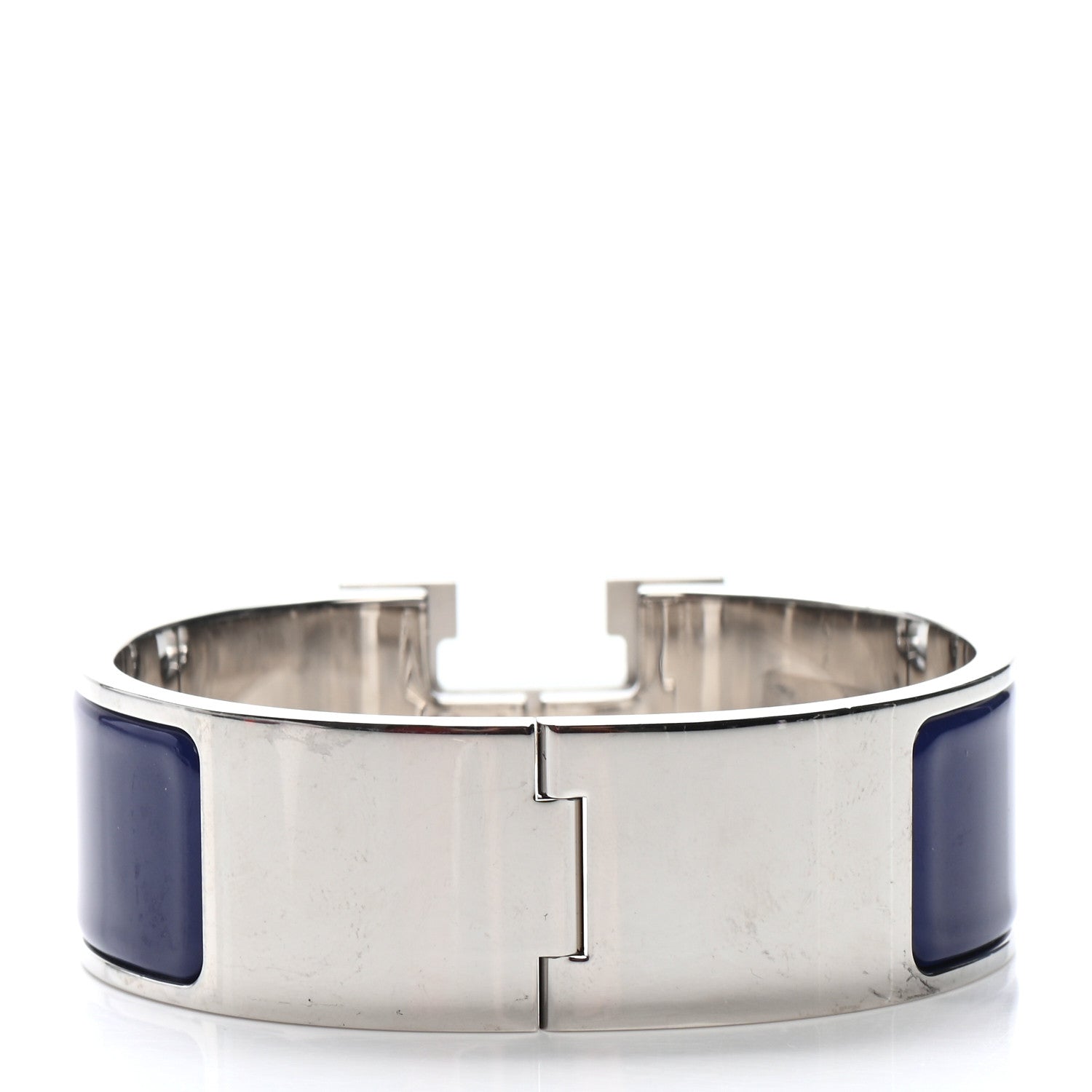 Hermes Enamel Wide Clic Clac H Bracelet PM Indigo 3 of 4