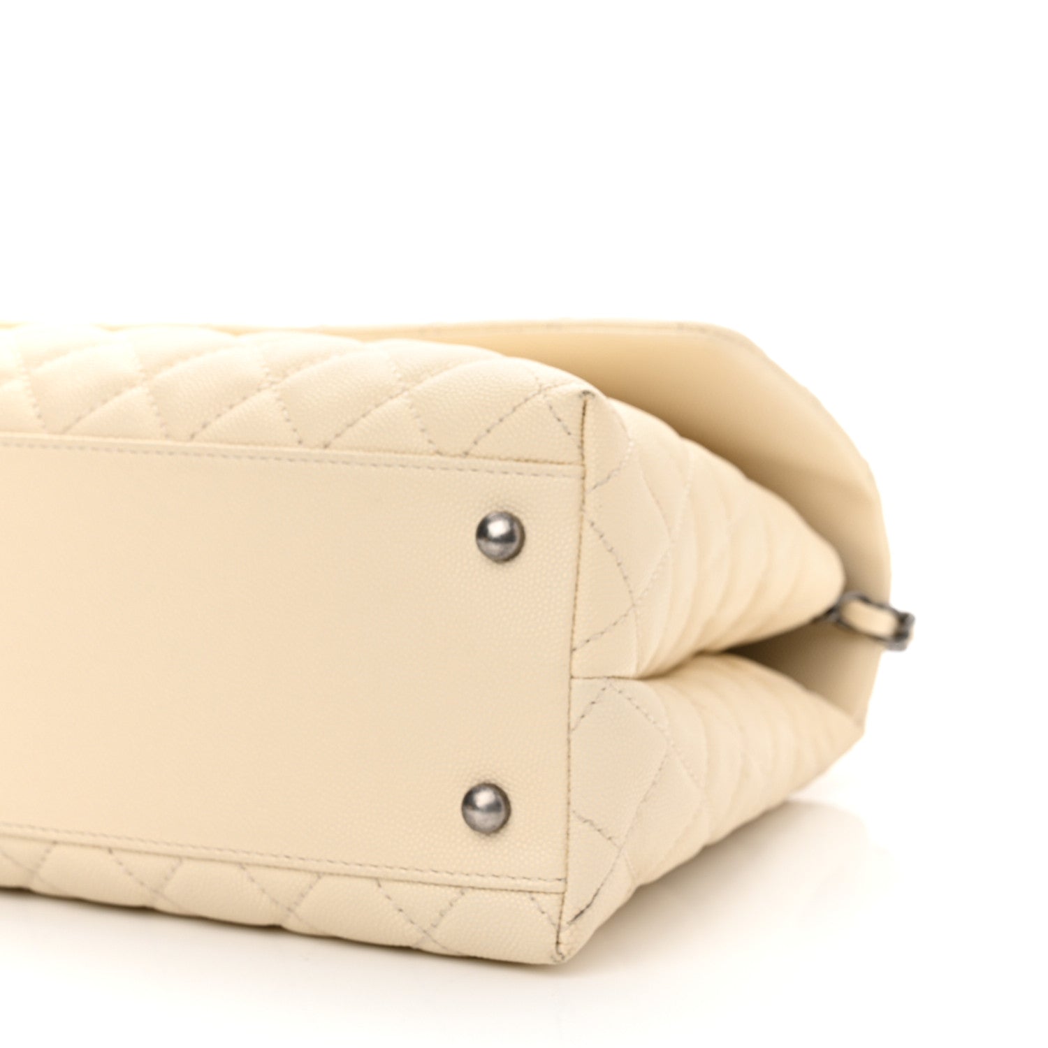 Chanel Caviar Lizard Quilted Medium Coco Handle Flap Ivory 11 of 12