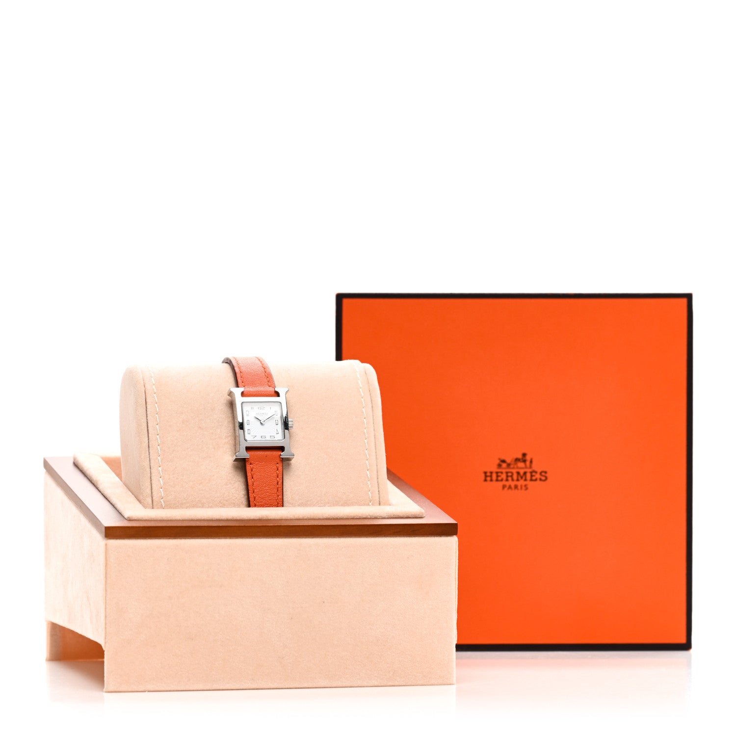 Hermes Stainless Steel Swift 17.2mm Heure H Hour Watch Orange 5 of 5