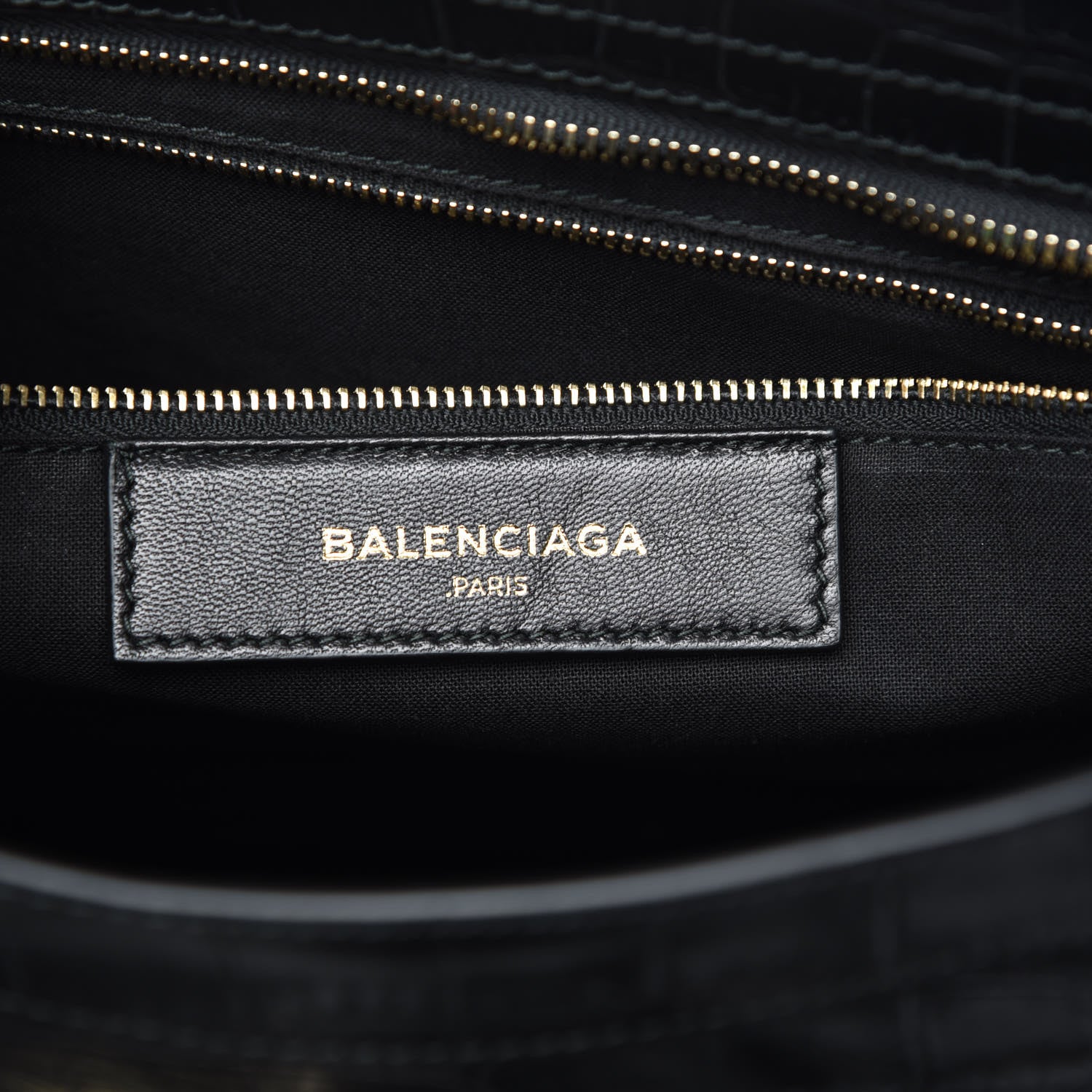Balenciaga Calfskin Crocodile Embossed Classic Hardware City Black 9 of 10
