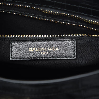 Balenciaga Calfskin Crocodile Embossed Classic Hardware City Black 9 of 10
