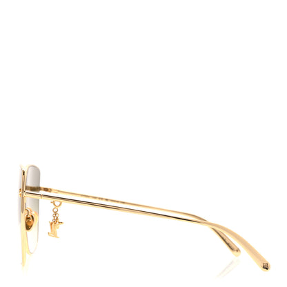 Louis Vuitton Metal LV Charm Cat Eye Sunglasses Z1720U Gold 4 of 8