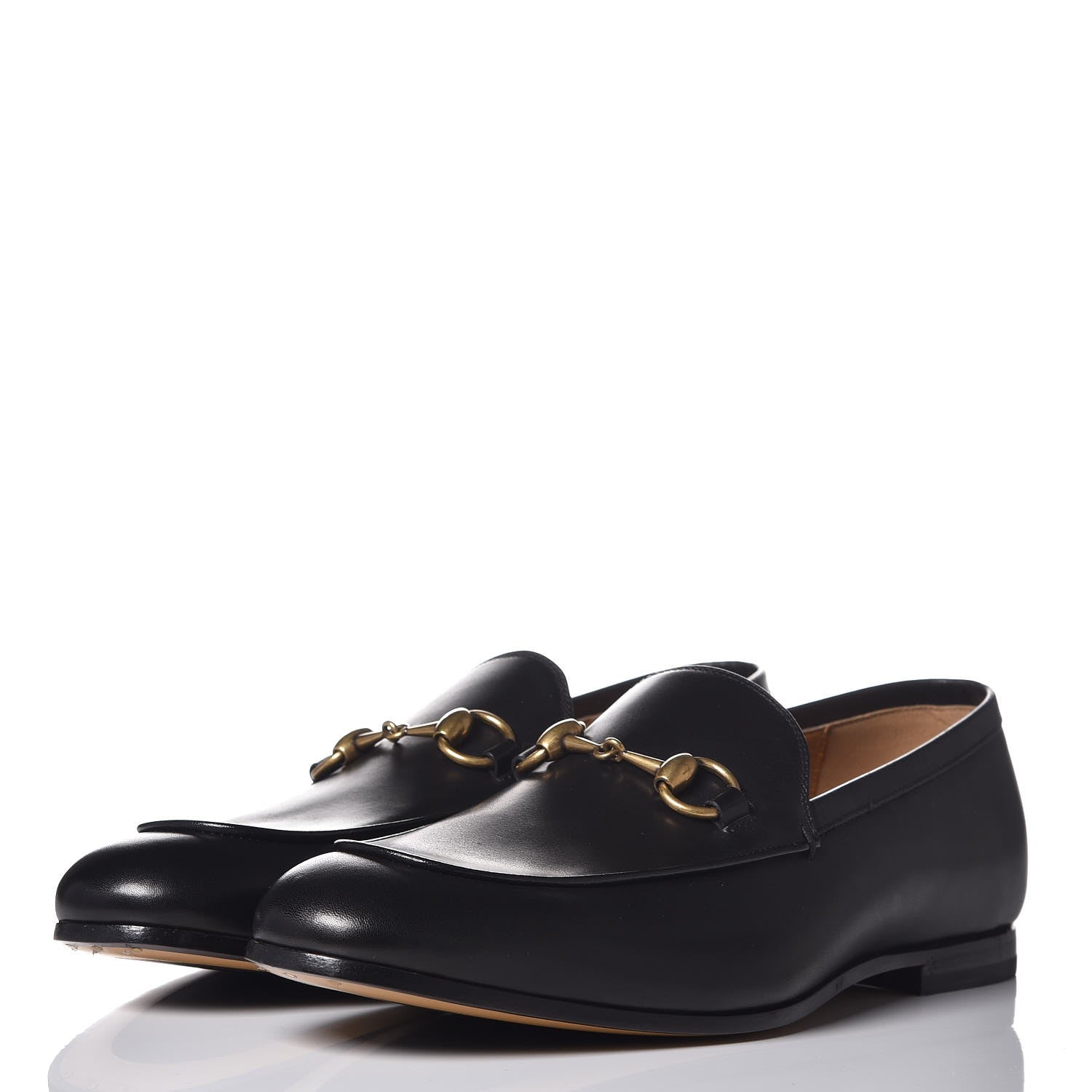 Gucci Calfskin Horsebit Mens Jordaan Loafers 7 Black 3 of 9