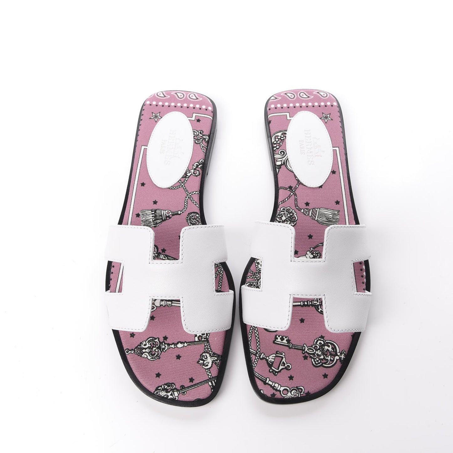 Box Calfskin Bois De Rose Oran Sandals 35.5 White