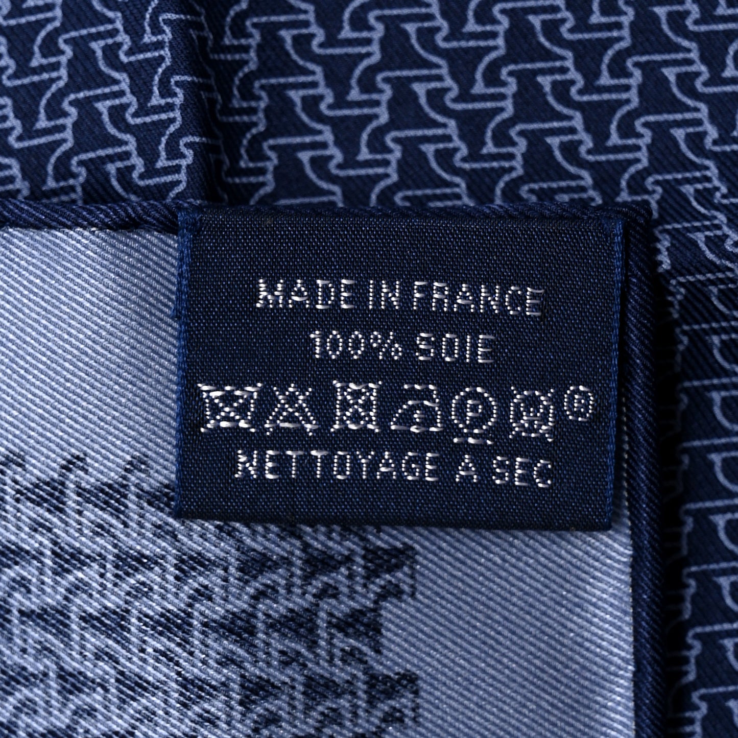 Silk Jigsaw Horse Pocket Square Scarf 45 Marine Bleu Moyen Ciel
