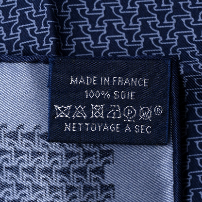 Hermes Silk Jigsaw Horse Pocket Square Scarf 45 Marine Bleu Moyen Ciel 3 of 4
