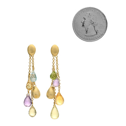 Marco Bicego 18K Yellow Gold Multi Gemstone Paradise Drop Earrings 2 of 4