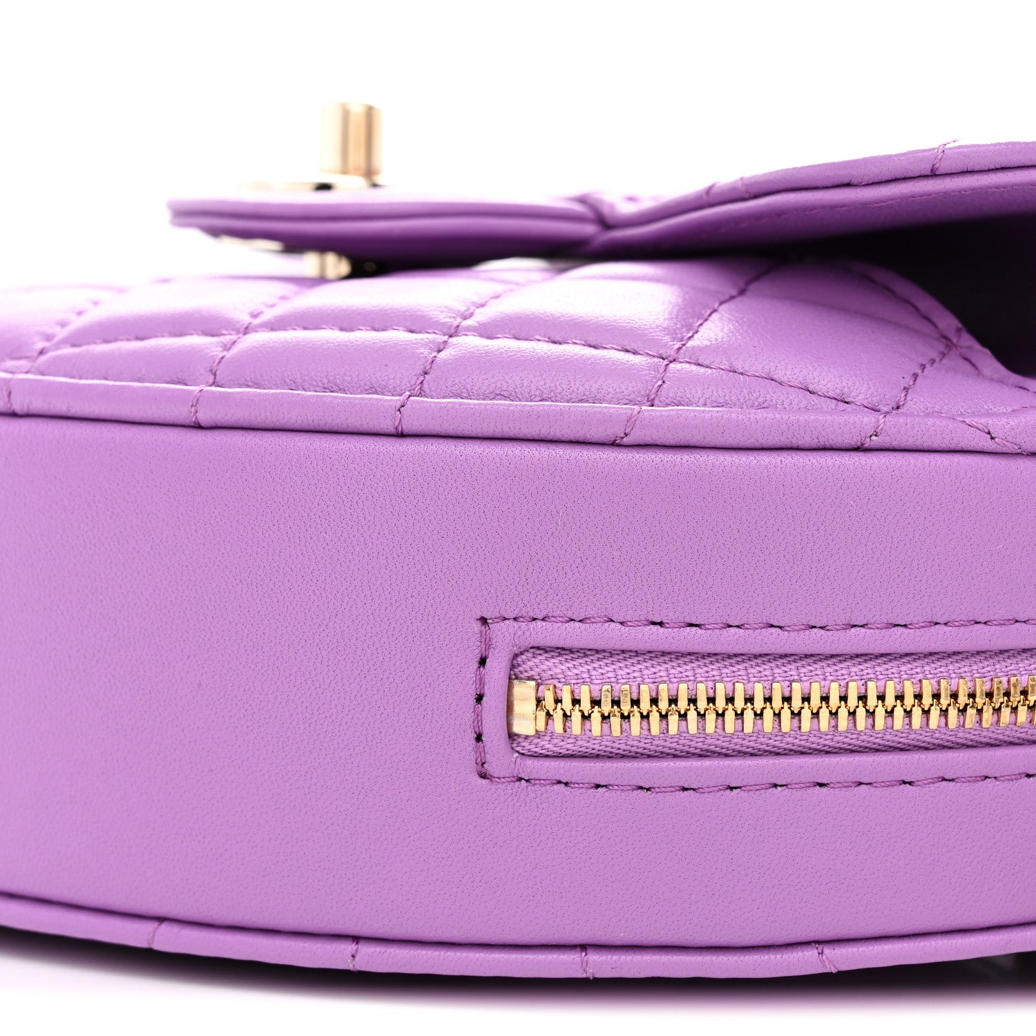 Chanel Lambskin Quilted CC In Love Heart Bag Purple 10 of 11