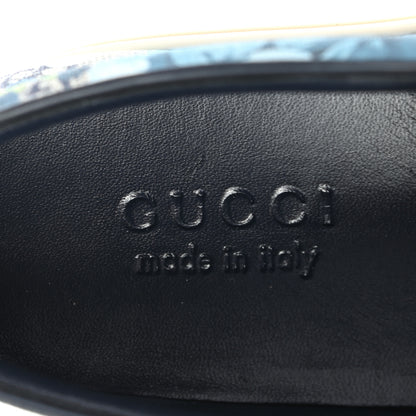 Gucci GG Supreme Monogram Blooms Mens Dublin Slip On Sneakers 6 Beige Blue Navy 7 of 8