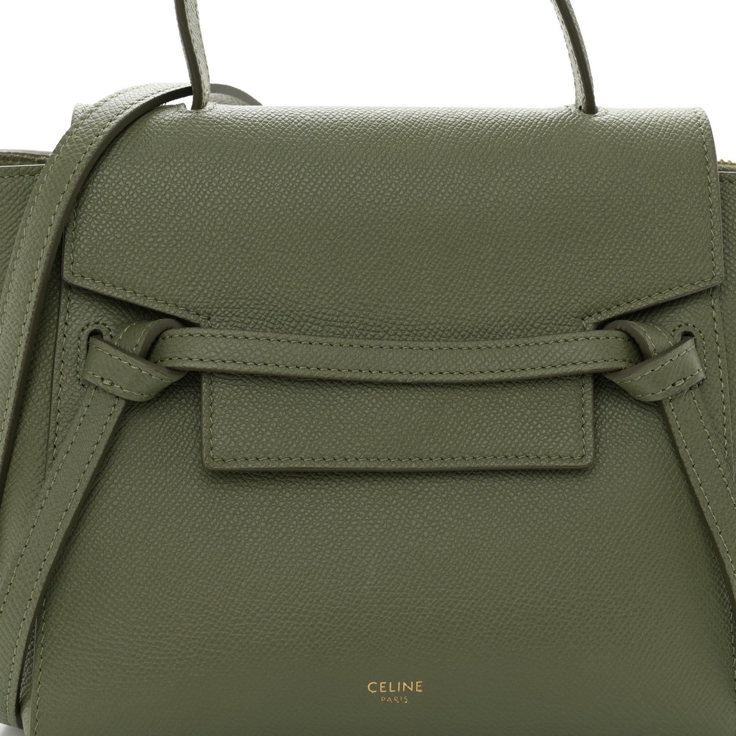 Grained Calfskin Nano Belt Bag Light Khaki