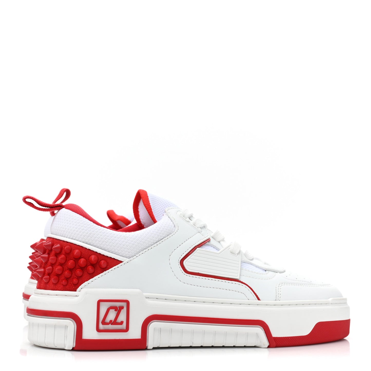 Calfskin Suede Nappa Spike Womens Astroloubi Low Top Sneakers 40 White Red