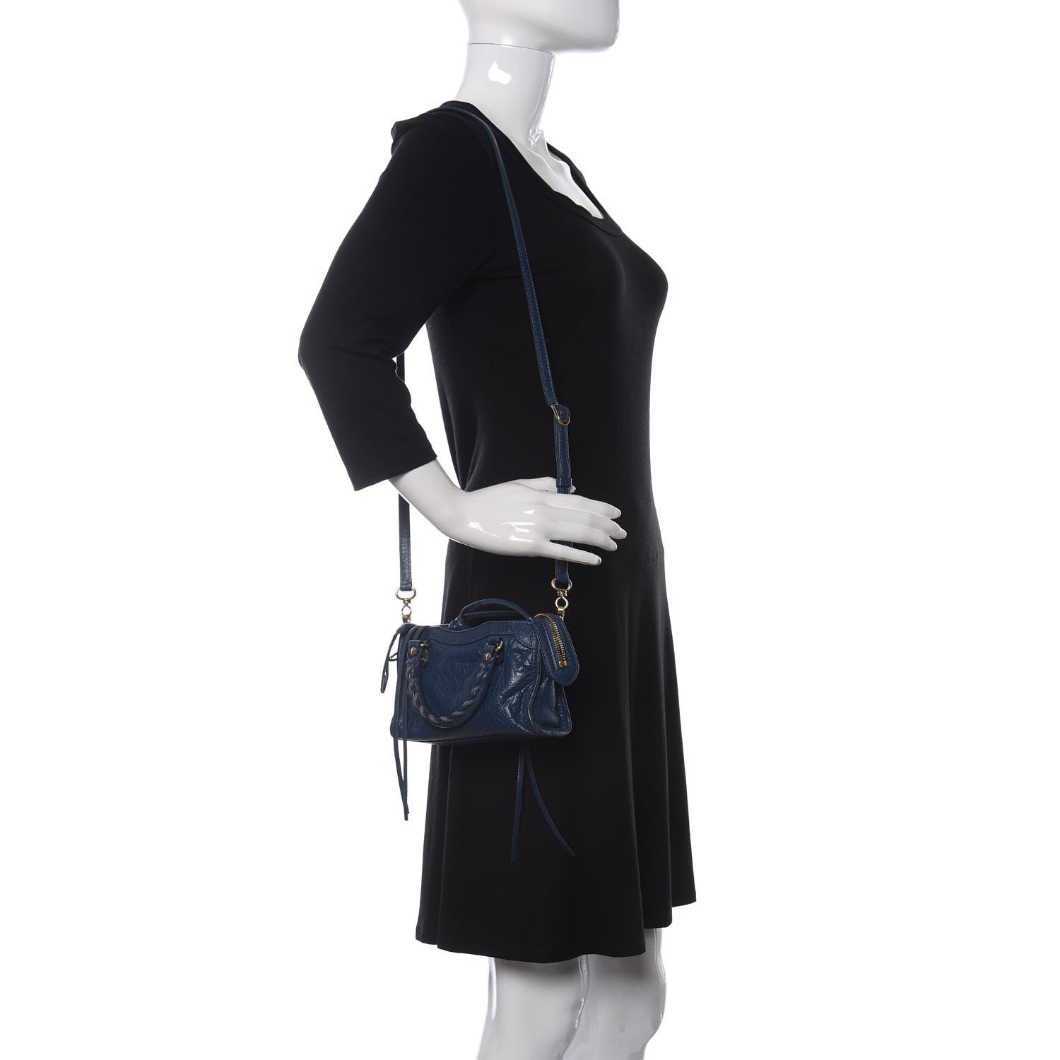 Balenciaga Agneau Classic Gold Hardware Nano City Bleu Profond 2 of 10