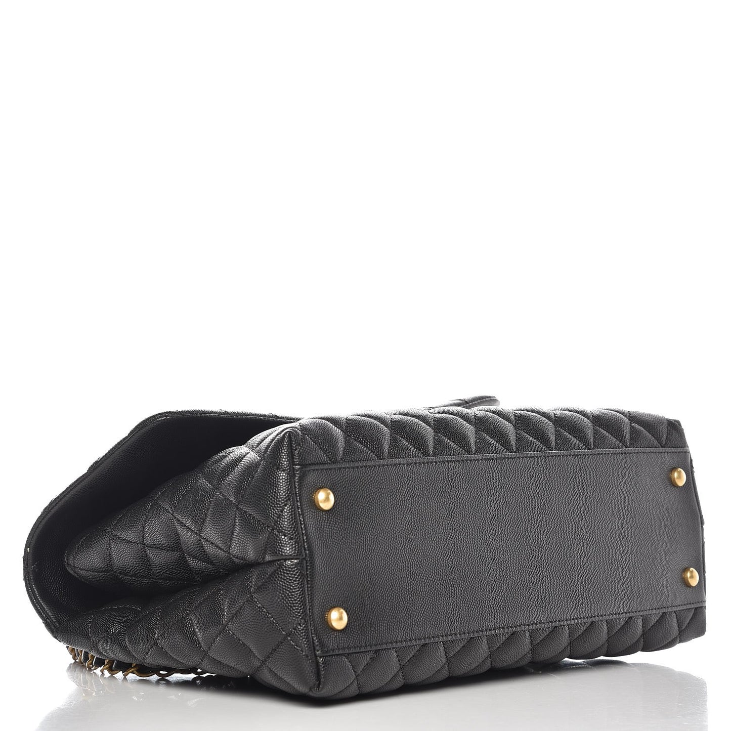 Caviar Quilted Medium Coco Handle Flap Black