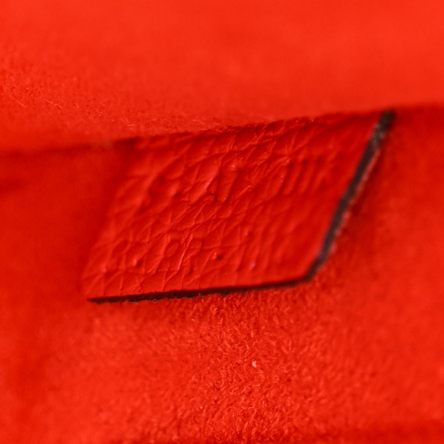 Drummed Calfskin Nano Luggage Vermillion