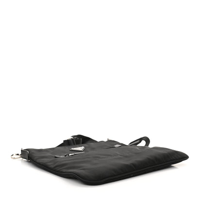 Prada Tessuto Nylon Saffiano Flat Messenger Bag Black 4 of 9