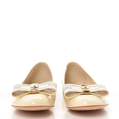 Louis Vuitton Damier Azur Patent Valentine Ballerina Flats 39 3 of 10