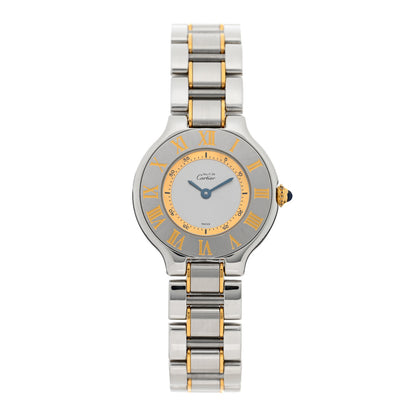 Cartier Stainless Steel 18K Yellow Gold 28mm Must de 21 Quartz Watch 1 of 5