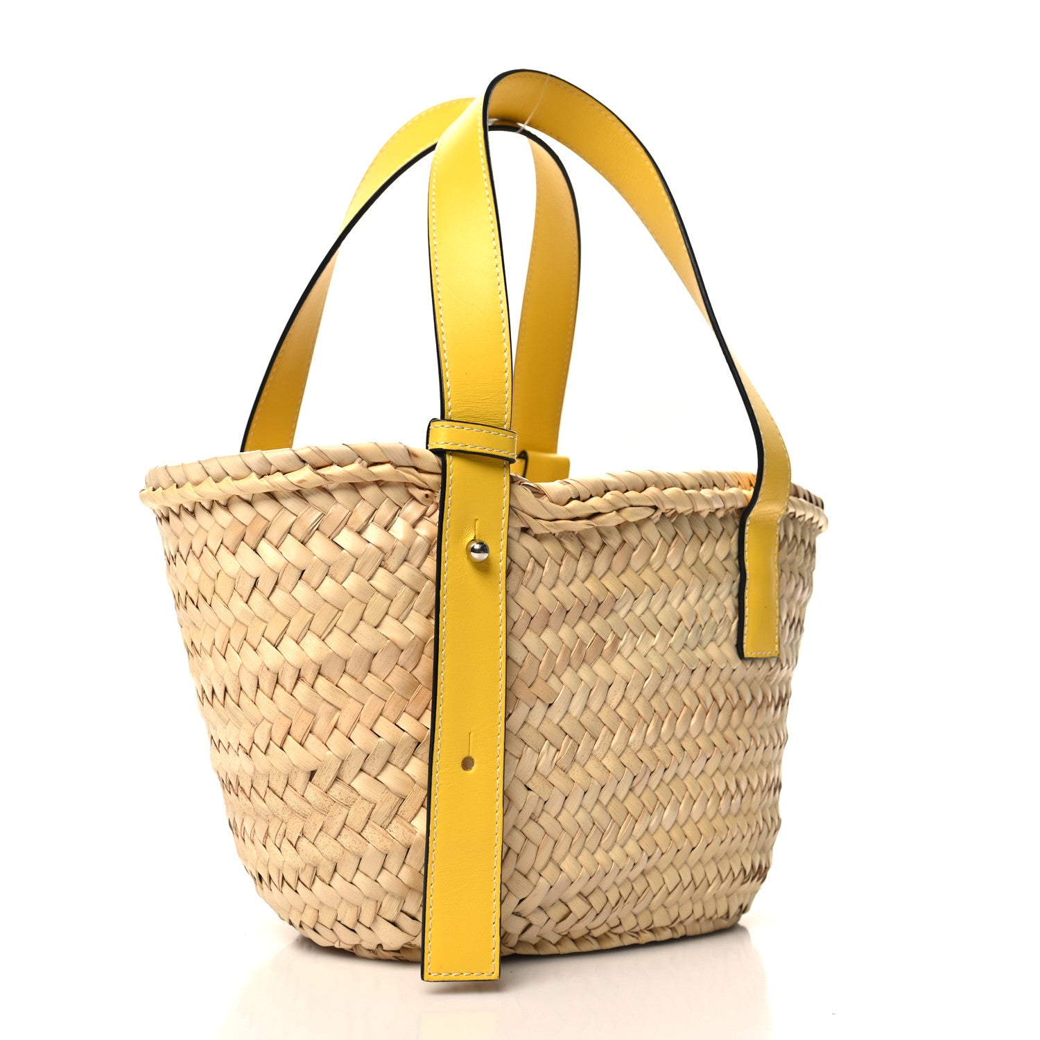 Loewe Raffia Small Basket Tote Bag Natural Yellow 3 of 10