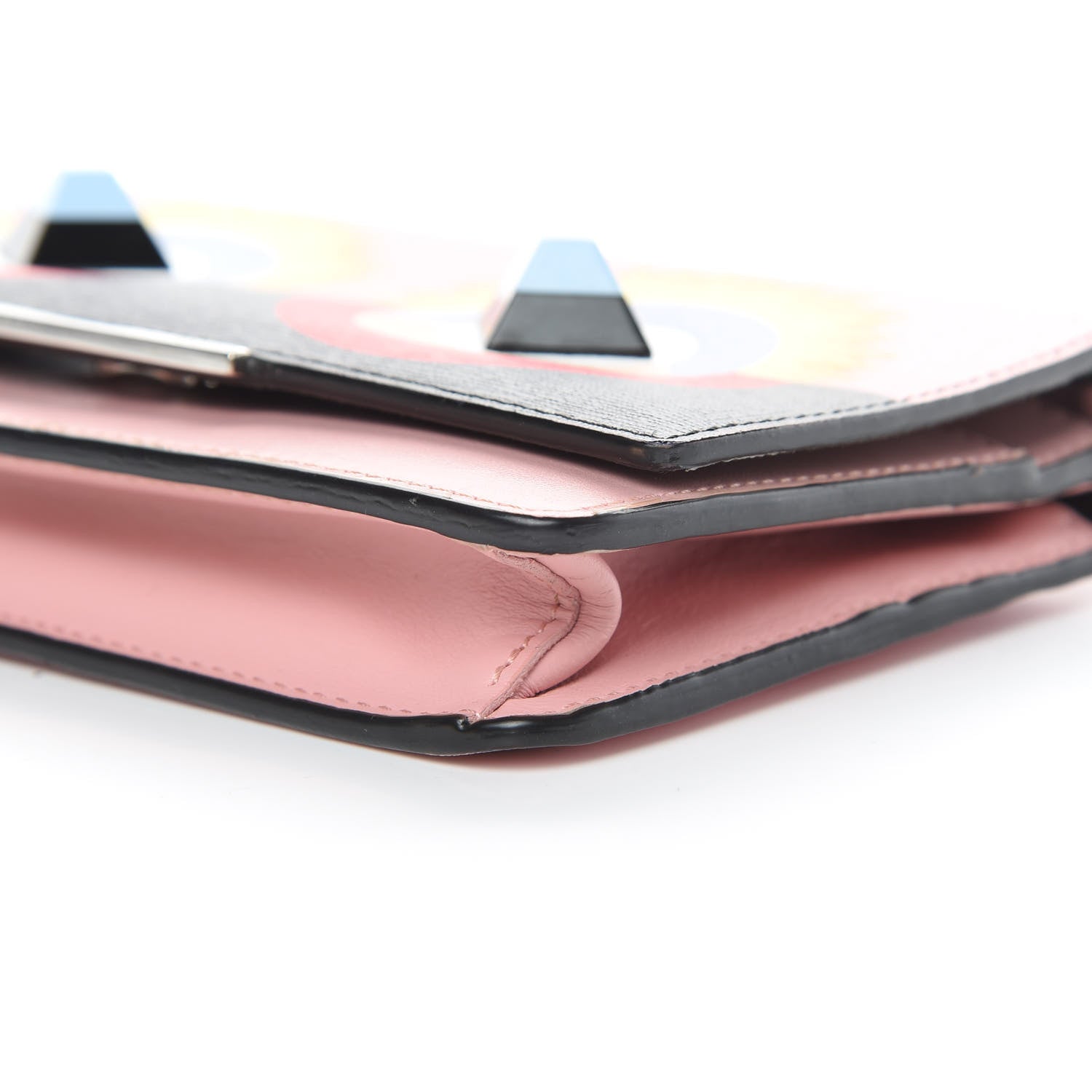 Fendi Vitello Elite Century Hypnoteyes Studded Tube Wallet On Chain Bubblegum Multicolor 10 of 14