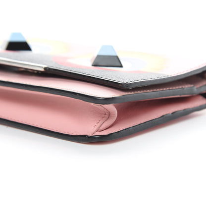 Fendi Vitello Elite Century Hypnoteyes Studded Tube Wallet On Chain Bubblegum Multicolor 10 of 14